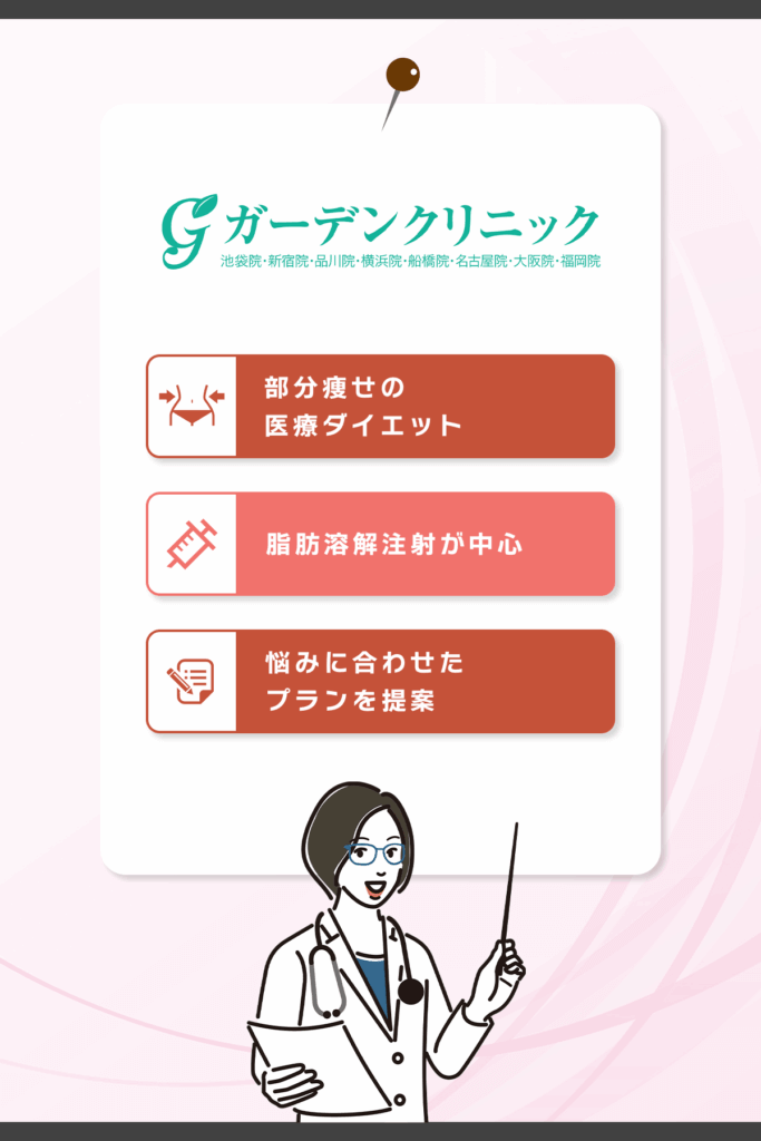 ガーデンクリニックは部分痩せを目指しやすい医療ダイエットプランあり
