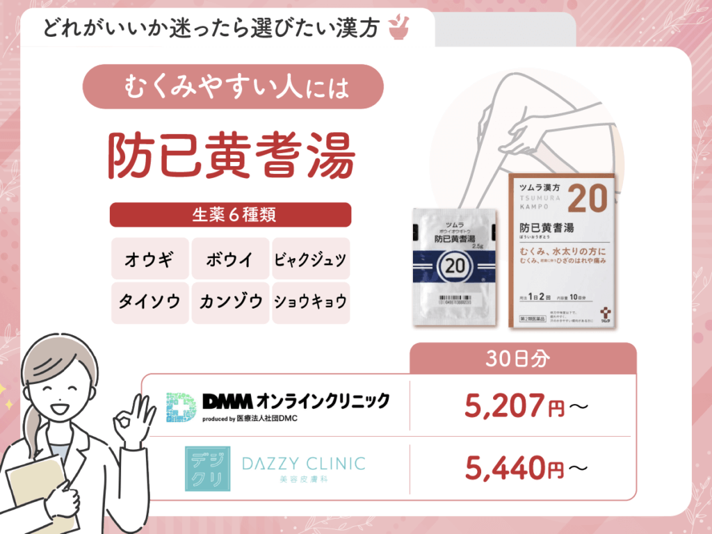 防已黄耆湯:むくみやすい人が漢方薬ダイエットはどれがいいか迷った選びたい漢方