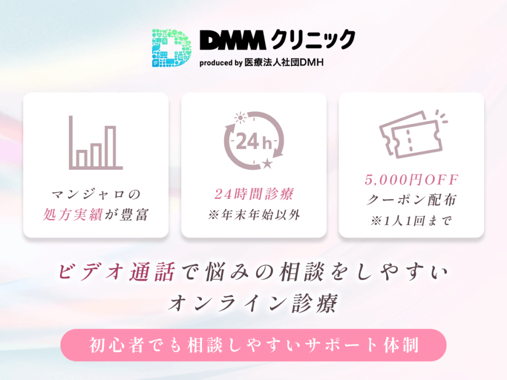 DMMクリニックのマンジャロが安いプランとサービス一覧