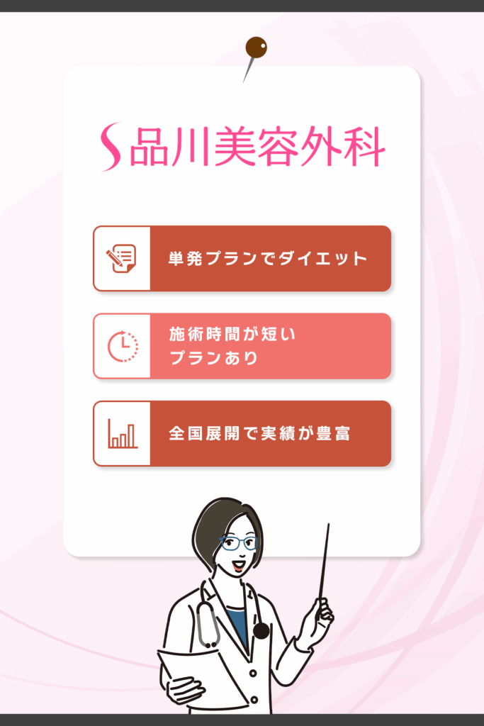 品川美容外科は単発の医療ダイエットプランで対策